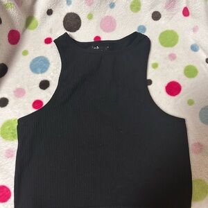 Black Sleeveless Ribbed Top
